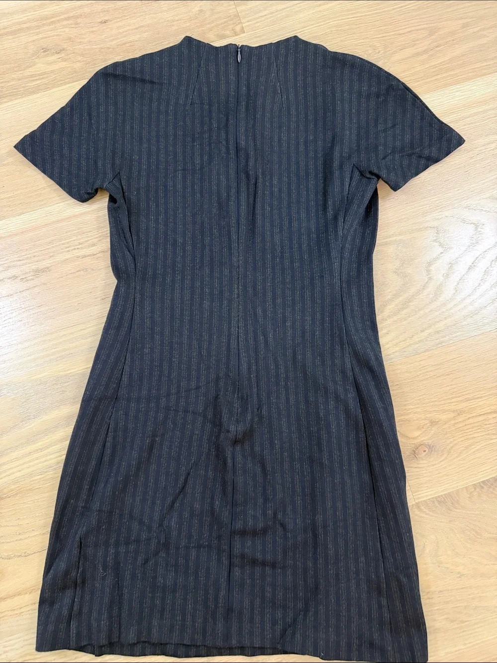 Theory Dolman Shift Pinstripe Knit Dress Navy Black Size Small
